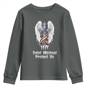Saint Michael Protect Us American Christian Heritage Youth Sweatshirt Catholic Faith Gift