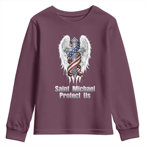 Saint Michael Protect Us American Christian Heritage Youth Sweatshirt Catholic Faith Gift
