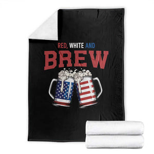 American Flag Beer Lover Throw Blanket Red White And Brew
