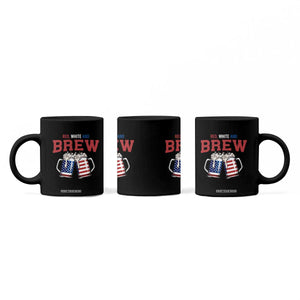 American Flag Beer Lover Coffee Mug Red White And Brew