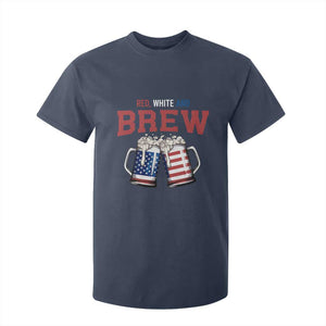 American Flag Beer Lover T Shirt For Kid Red White And Brew TS12 Navy Print Your Wear