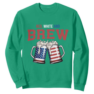 American Flag Beer Lover Sweatshirt Red White And Brew TS12 Irish Green Print Your Wear