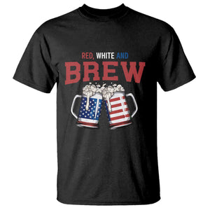 American Flag Beer Lover T Shirt Red White And Brew