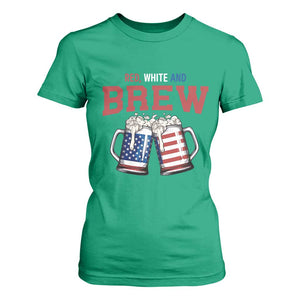 American Flag Beer Lover T Shirt For Women Red White And Brew TS12 Irish Green Print Your Wear