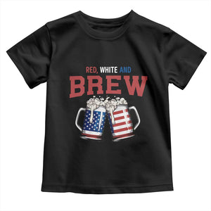 American Flag Beer Lover Toddler T Shirt Red White And Brew