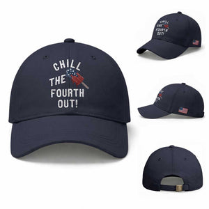 American Flag Popsicle Baseball Cap Chill The Fourth Out TS12 Baseball Cap Universal Fit Navy Print Your Wear