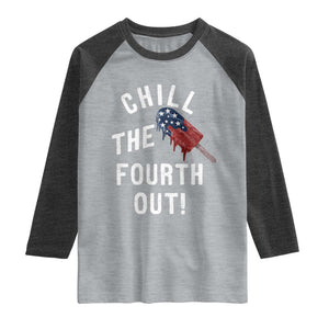 American Flag Popsicle Raglan Shirt Chill The Fourth Out