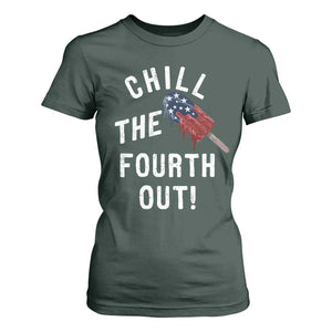 American Flag Popsicle T Shirt For Women Chill The Fourth Out