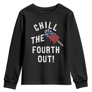 American Flag Popsicle Youth Sweatshirt Chill The Fourth Out