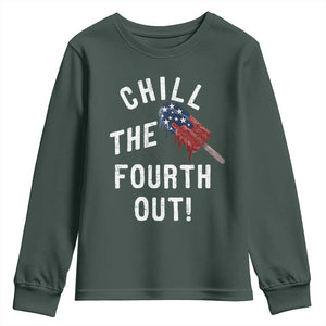 American Flag Popsicle Youth Sweatshirt Chill The Fourth Out
