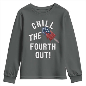 American Flag Popsicle Youth Sweatshirt Chill The Fourth Out