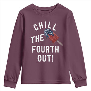 American Flag Popsicle Youth Sweatshirt Chill The Fourth Out