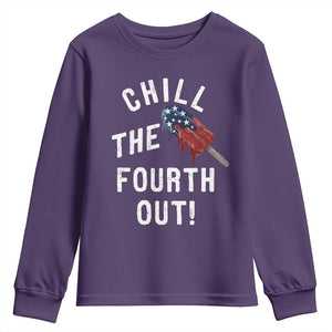 American Flag Popsicle Youth Sweatshirt Chill The Fourth Out
