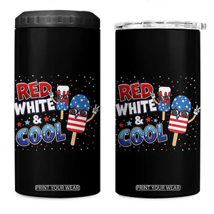 American Flag Popsicle 4 in 1 Can Cooler Tumbler Red White And Cool