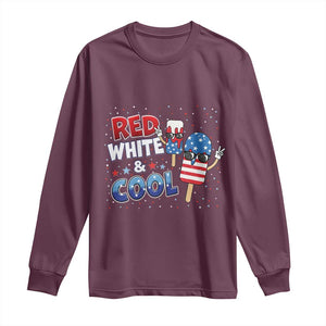 American Flag Popsicle Long Sleeve Shirt Red White And Cool TS12 Maroon Print Your Wear