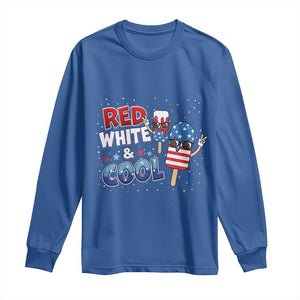 American Flag Popsicle Long Sleeve Shirt Red White And Cool TS12 Royal Blue Print Your Wear