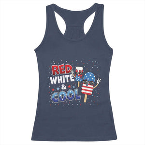 American Flag Popsicle Racerback Tank Top Red White And Cool