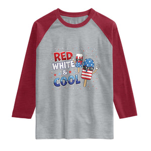 American Flag Popsicle Raglan Shirt Red White And Cool TS12 Heather Gray Heather Red Print Your Wear