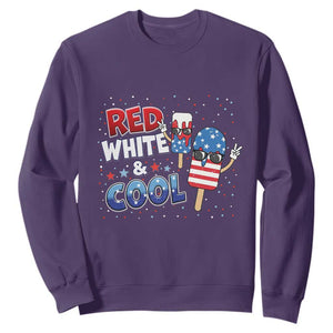 American Flag Popsicle Sweatshirt Red White And Cool TS12 Purple Print Your Wear