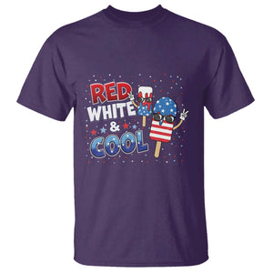 American Flag Popsicle T Shirt Red White And Cool TS12 Purple Print Your Wear