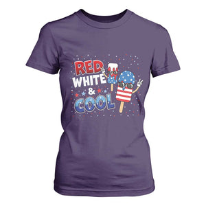 American Flag Popsicle T Shirt For Women Red White And Cool