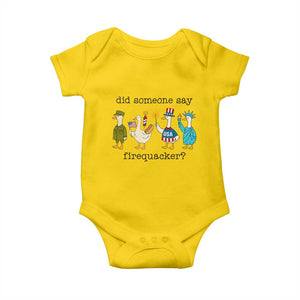 Funny Duck 4th Of July Baby Onesie Did Someone Say Firequacker