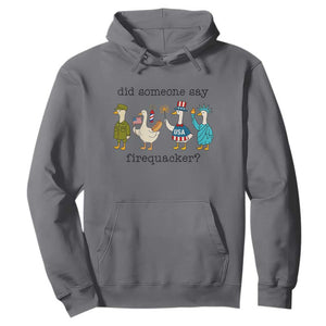 Funny Duck 4th Of July Hoodie Did Someone Say Firequacker TS12 Charcoal Print Your Wear
