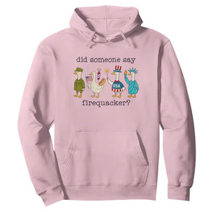 Funny Duck 4th Of July Hoodie Did Someone Say Firequacker TS12 Light Pink Print Your Wear