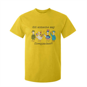 Funny Duck 4th Of July T Shirt For Kid Did Someone Say Firequacker