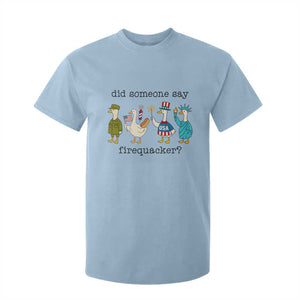 Funny Duck 4th Of July T Shirt For Kid Did Someone Say Firequacker