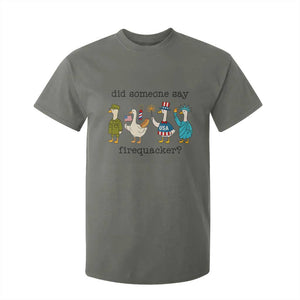 Funny Duck 4th Of July T Shirt For Kid Did Someone Say Firequacker