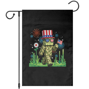 4th Of July Gamer Garden Flag Pixel Art US Flag Gaming