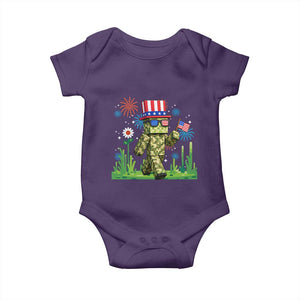 4th Of July Gamer Baby Onesie Pixel Art US Flag Gaming