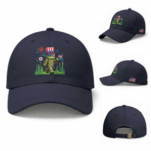 4th Of July Gamer Baseball Cap Pixel Art US Flag Gaming