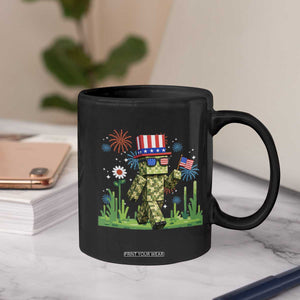 4th Of July Gamer Coffee Mug Pixel Art US Flag Gaming