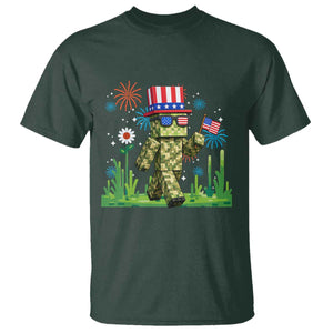 4th Of July Gamer T Shirt Pixel Art US Flag Gaming