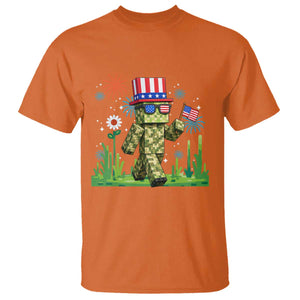 4th Of July Gamer T Shirt Pixel Art US Flag Gaming