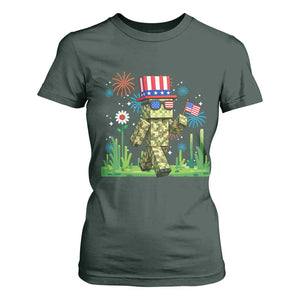 4th Of July Gamer T Shirt For Women Pixel Art US Flag Gaming