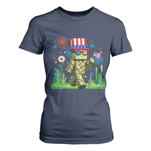4th Of July Gamer T Shirt For Women Pixel Art US Flag Gaming