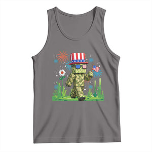 4th Of July Gamer Tank Top Pixel Art US Flag Gaming