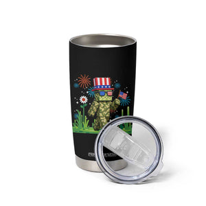 4th Of July Gamer Tumbler Cup Pixel Art US Flag Gaming