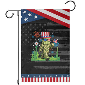 4th Of July Gamer Patriotic Garden Flag Pixel Art US Flag Gaming TS12 Distressed Black Blue Print Your Wear