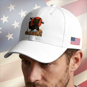 Funny Giant Cat Monster Roaring Tokyo Japan Baseball Cap TS12 Print Your Wear