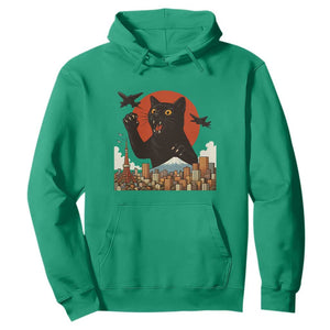 Funny Giant Cat Monster Roaring Tokyo Japan Hoodie TS12 Irish Green Print Your Wear