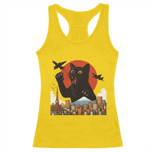 Funny Giant Cat Monster Roaring Tokyo Japan Racerback Tank Top TS12 Daisy Print Your Wear