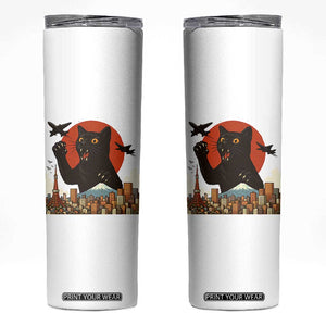 Funny Giant Cat Monster Roaring Tokyo Japan Skinny Tumbler TS12 White Print Your Wear