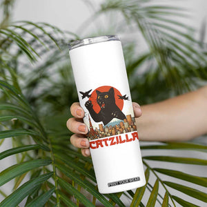 Catzilla Skinny Tumbler Funny Giant Cat Monster Roaring Tokyo Japan TS12 Print Your Wear