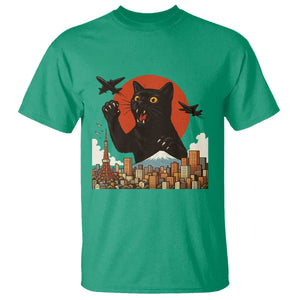 Funny Giant Cat Monster Roaring Tokyo Japan T Shirt TS12 Irish Green Print Your Wear