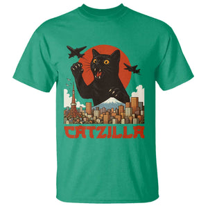 Catzilla T Shirt Funny Giant Cat Monster Roaring Tokyo Japan TS12 Irish Green Print Your Wear