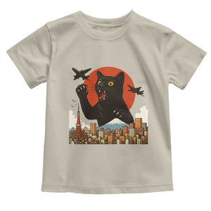 Funny Giant Cat Monster Roaring Tokyo Japan Toddler T Shirt TS12 Sand Print Your Wear
